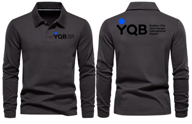 YQB AIRPORT LONG SLEEVE POLO
